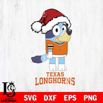 Texas Longhorns Christmas Bluey Hat Cut Files,Bluey Cricut,Christmas Svg , Bluey svg , Digital Download, dxf eps png pdf file