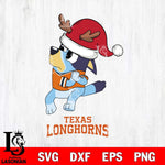 Texas Longhorns Christmas Bluey Santa Claus Cut Files,Bluey Cricut,Christmas Svg , Bluey svg , Digital Download, dxf eps png pdf file