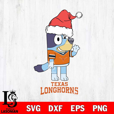 Texas Longhorns Christmas Bluey Say Hi Cut Files,Bluey Cricut,Christmas Svg , Bluey svg , Digital Download, dxf eps png pdf file