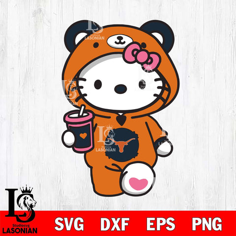 Texas Longhorns Cute Hello Kitty Svg Eps Dxf Png File, Digital Download, Instant Download