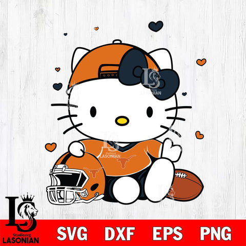 Texas Longhorns Cute Hello Kitty Football Svg Eps Dxf Png File, NCAA svg, Digital Download, Instant Download