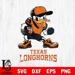 Texas Longhorns Donal Duck Disney, Svg Eps Dxf Png File, Digital Download