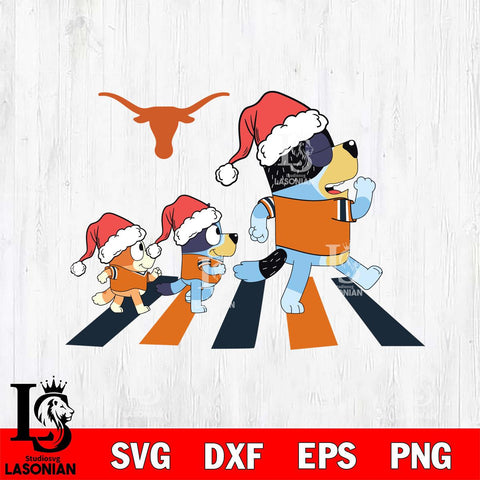 Texas Longhorns Family Bluey Walking Christmas Svg Eps Dxf Png File, Digital Download, Instant Download