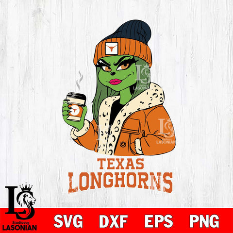 Texas Longhorns Girls Grinch Bougie Svg Eps Dxf Png File, Digital Download, Instant Download