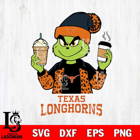 Texas Longhorns Grinch 2 coffee Svg Eps Dxf Png File, Digital Download, Instant Download