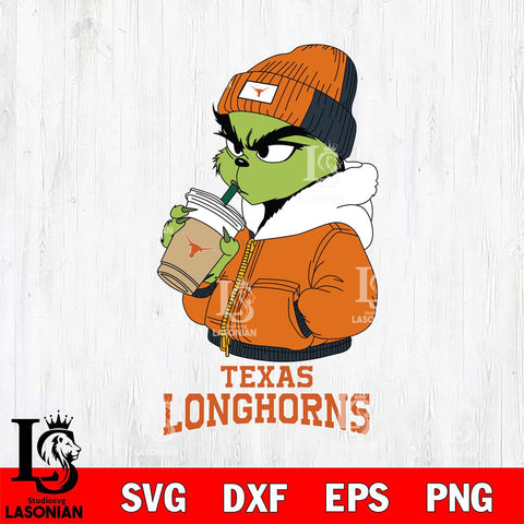 Texas Longhorns Grinch Bougie Christmas Cut Files Cricut, Svg Dxf Eps Png file, Digital download , Silhouette