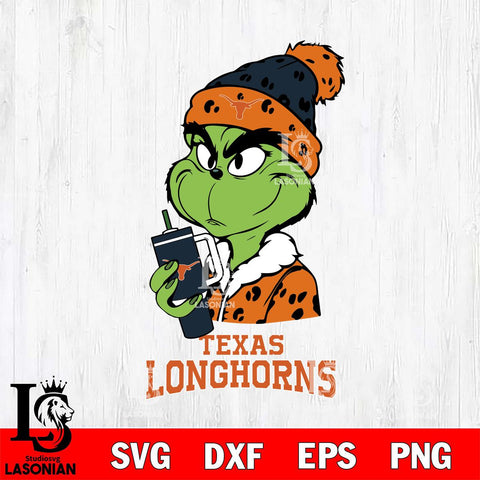 Texas Longhorns Grinch Bougie Leopard Svg Eps Dxf Png File, Digital Download, Instant Download