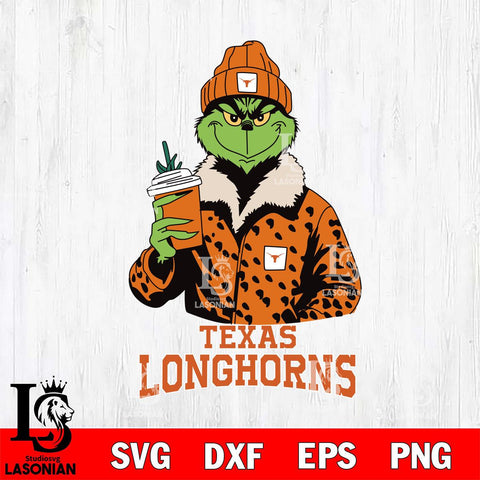 Texas Longhorns Grinch Christmas Cut Files Cricut, Svg Dxf Eps Png file, Digital download , Silhouette