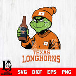 Texas Longhorns Grinch Drinking Beer Christmas Cut Files Cricut, Svg Dxf Eps Png file, Digital download , Silhouette