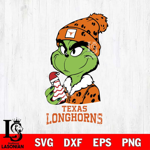 Texas Longhorns Grinch Tree Cake Svg Eps Dxf Png File, Digital Download, Instant Download