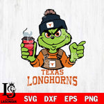 Texas Longhorns Grinch with coffee Svg Eps Dxf Png File, Digital Download, Instant Download