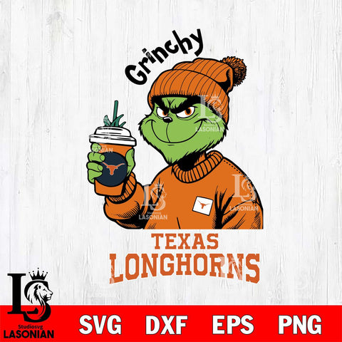 Texas Longhorns Grinchy Bougie Christmas Cut Files Cricut, Svg Dxf Eps Png file, Digital download , Silhouette