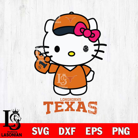 Texas Longhorns Hello Kitty Best Fan Svg Eps Dxf Png File, Digital Download, Instant Download