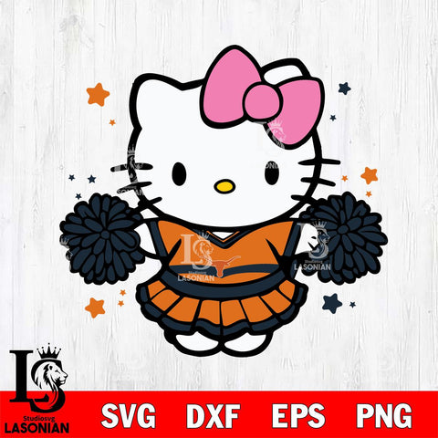 Texas Longhorns Hello Kitty Cheerleader 10 Svg Eps Dxf Png File, Digital Download, Instant Download