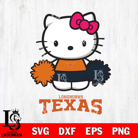 Texas Longhorns Hello Kitty Cheerleader 2 Svg Eps Dxf Png File, Digital Download, Instant Download