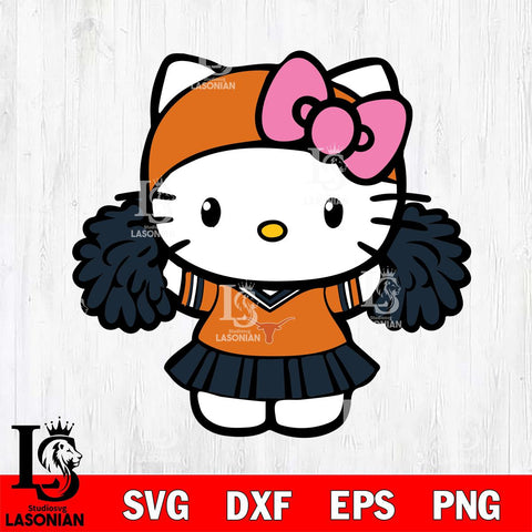 Texas Longhorns Hello Kitty Cheerleader 5 Svg Eps Dxf Png File, Digital Download, Instant Download