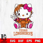 Texas Longhorns Hello Kitty Horror Svg Eps Dxf Png File, Digital Download