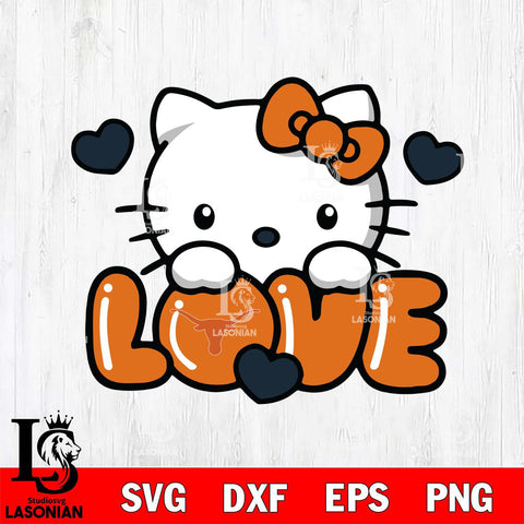 Texas Longhorns Hello Kitty Love Svg Eps Dxf Png File, Digital Download, Instant Download