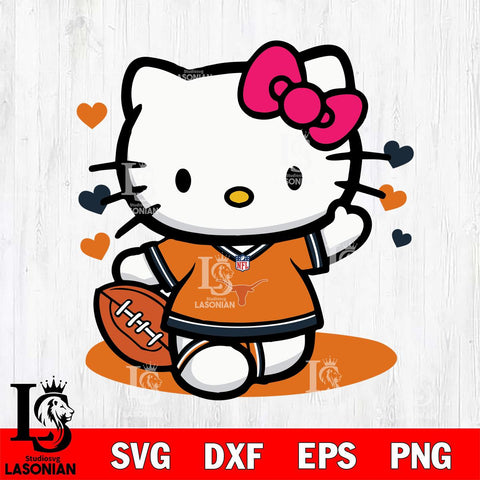 Texas Longhorns Hello Kitty sport 10 Svg Eps Dxf Png File, NCAA svg, Digital Download, Instant Download