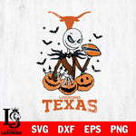 Texas Longhorns Jack Skellington 2 halloween Svg Eps Dxf Png File, NCAA svg, Digital Download, Instant Download