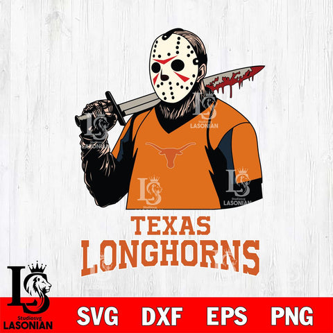 Texas Longhorns Jason Voorhees 11 Svg Eps Dxf Png File, Digital Download