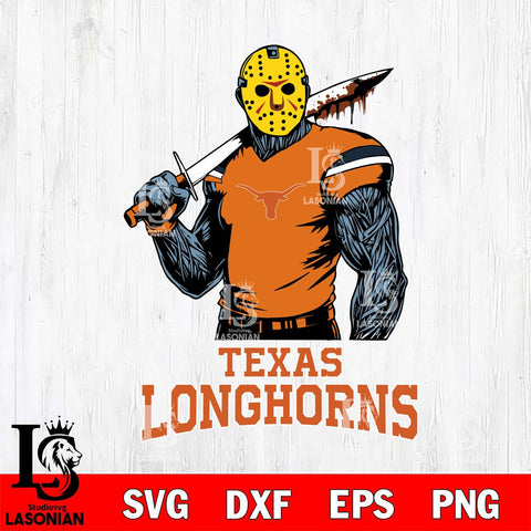 Texas Longhorns Jason Voorhees 7 Svg Eps Dxf Png File, Digital Download