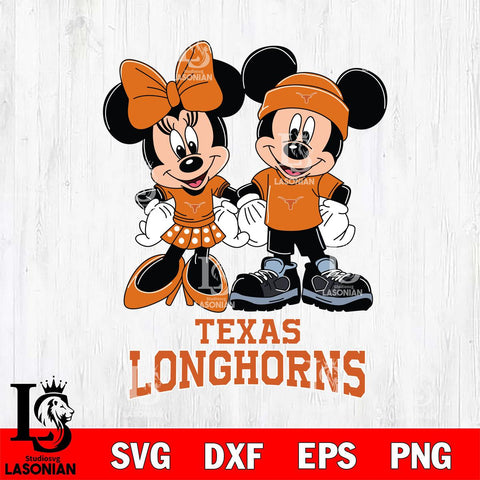 Texas Longhorns Mickey Minnie Rugby ball Svg Eps Dxf Png File, NCAA svg , File Cut , Digital Download , Instant Download, Cut Svg Files