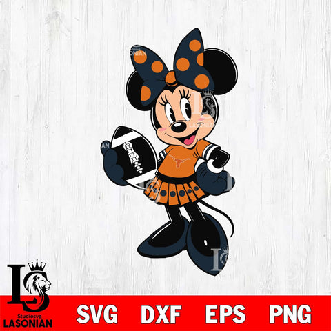 Texas Longhorns Minnie Mouse Svg Eps Dxf Png File, NCAA svg, Digital Download, Instant Download