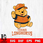 Texas Longhorns Pooh Bear Disney, Svg Eps Dxf Png File, Digital Download