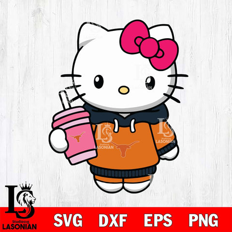 Texas Longhorns Pretty Hello Kitty Svg Eps Dxf Png File, Digital Download, Instant Download