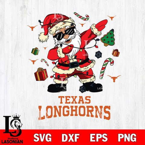 Texas Longhorns Santa Claus Football Svg dxf eps png pdf file,NCAA svg,Digital Download,Cricut file