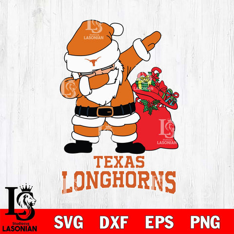 Texas Longhorns Santa Dabbing Christmas Svg dxf eps png pdf file,NCAA svg,Digital Download,Cricut file