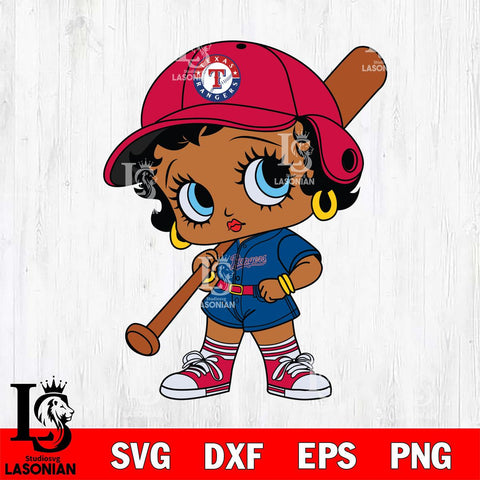 Texas Rangers Betty Boop MLB 2 Svg Eps Dxf Png File, MLB svg, Digital Download, Instant Download