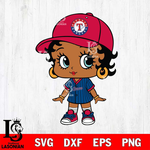 Texas Rangers Betty Boop MLB 4 Svg Eps Dxf Png File, MLB svg, Digital Download, Instant Download