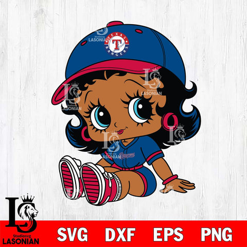 Texas Rangers Betty Boop MLB 5 Svg Eps Dxf Png File, MLB svg, Digital Download, Instant Download