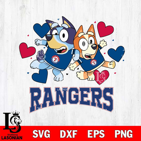 Texas Rangers Bluey & Bingo 10 Svg Eps Dxf Png File, MLB svg, Digital Download, Instant Download