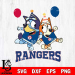 Texas Rangers Bluey & Bingo 11 Svg Eps Dxf Png File, MLB svg, Digital Download, Instant Download