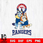 Texas Rangers Bluey & Bingo 12 Svg Eps Dxf Png File, MLB svg, Digital Download, Instant Download