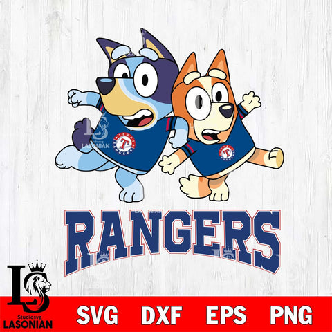 Texas Rangers Bluey & Bingo 13 Svg Eps Dxf Png File, MLB svg, Digital Download, Instant Download