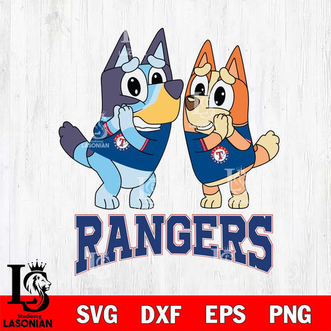 Texas Rangers Bluey & Bingo 15 Svg Eps Dxf Png File, MLB svg, Digital Download, Instant Download