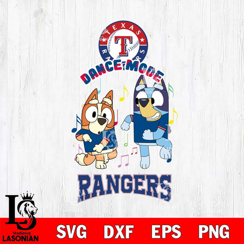 Texas Rangers Bluey Bingo Svg Eps Dxf Png File, MLB svg, Digital Download, Instant Download