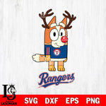 Texas Rangers Bluey Chilli Christmas Deer Svg Eps Dxf Png File, Digital Download