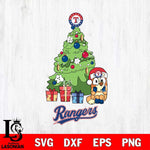 Texas Rangers Bluey Chilli Christmas Tree Svg Eps Dxf Png File, Digital Download