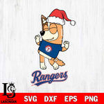 Texas Rangers Bluey Chilli Happy Christmas Svg Eps Dxf Png File, Digital Download