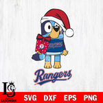 Texas Rangers Bluey Christmas Svg Eps Dxf Png File, Digital Download