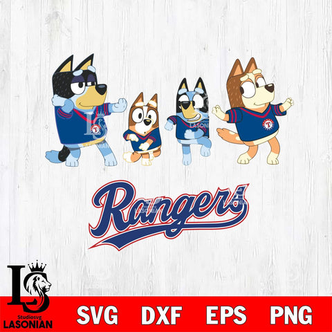 Texas Rangers Bluey Dance Mode Squats Svg Eps Dxf Png File, Digital Download, Instant Download