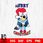 Texas Rangers Bluey Merry Christmas Bluey Santa Claus Svg Eps Dxf Png File, Digital Download