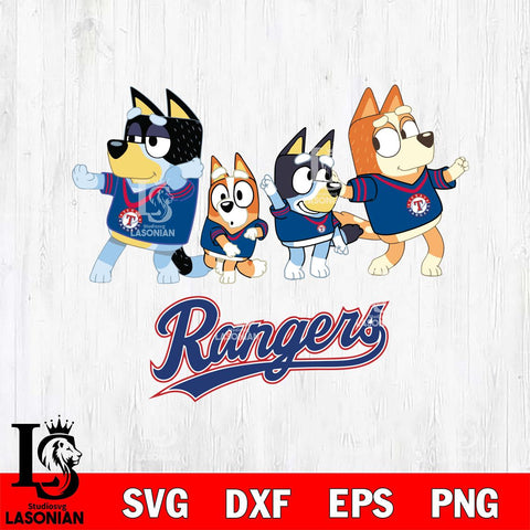 Texas Rangers Bluey Mode Dance Squats Svg Eps Dxf Png File, Digital Download, Instant Download