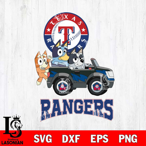 Texas Rangers Bluey friends Svg Eps Dxf Png File, MLB svg, Digital Download, Instant Download