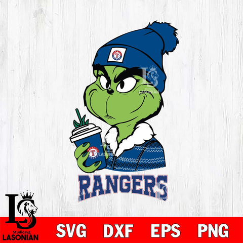 Texas Rangers Boujee Grinch Christmas Cut Files Cricut, Svg Dxf Eps Png file , Silhouette